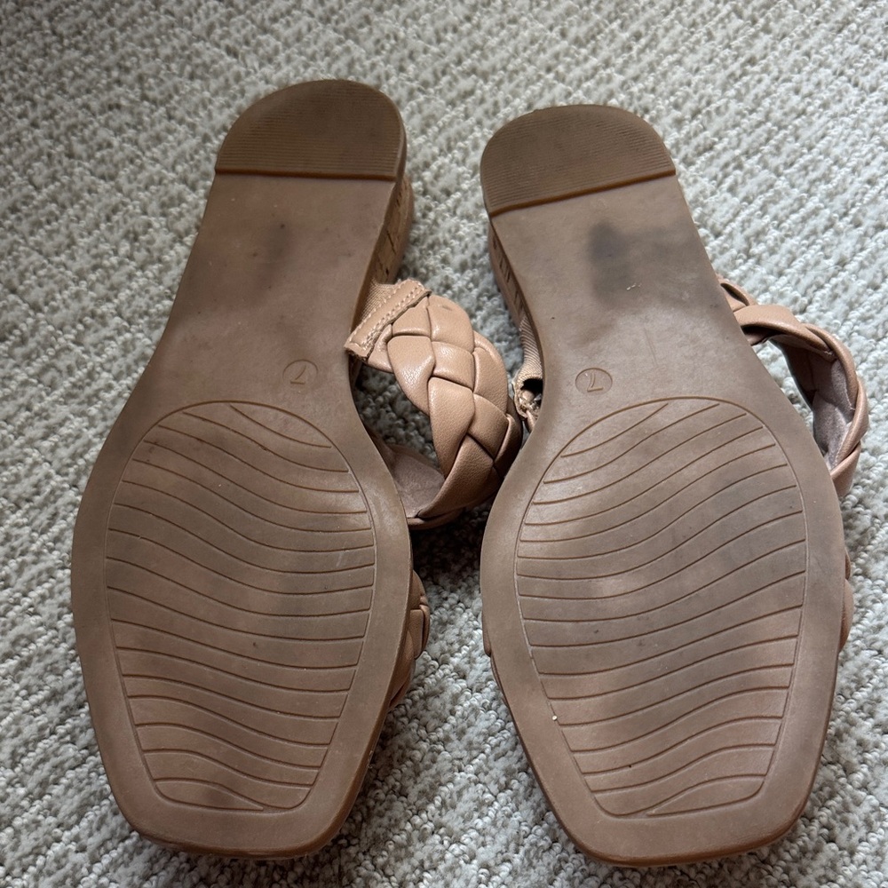 MICHAEL Michael Shannon Braided Double-Strap Slide Sandals in Tan - Picture 3 of 3